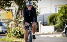 A man cycling on his bike