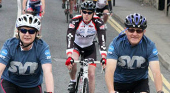 Cyclist competing in the SVP event