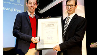 SVP - News - National President Kieran Stafford makes Ryan Tubridy an honorary member of SVP