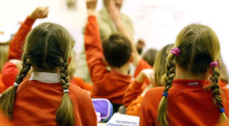 Students raising their hands