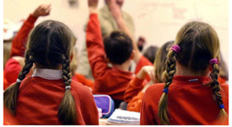 Students raising their hands