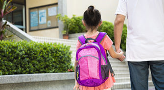 A girl going to school