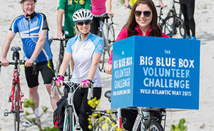 Volunteers cycling for a cause