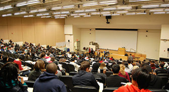 People seated for a lecture