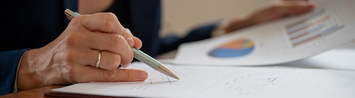 A woman doing her graphs