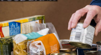 A guy collecting food