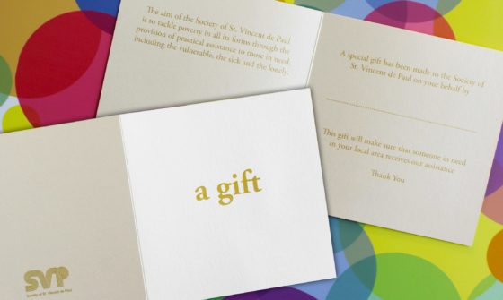 Give in Celebration: Transform Joy into Generosity. SVP Gift Cards