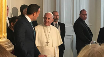 The pope meeting Leo