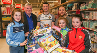 Antrim children receiving presents