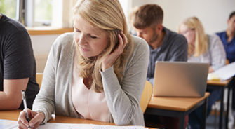 A woman at college