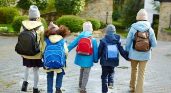 Children walking to school