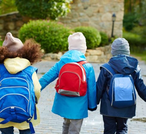 Children walking to school
