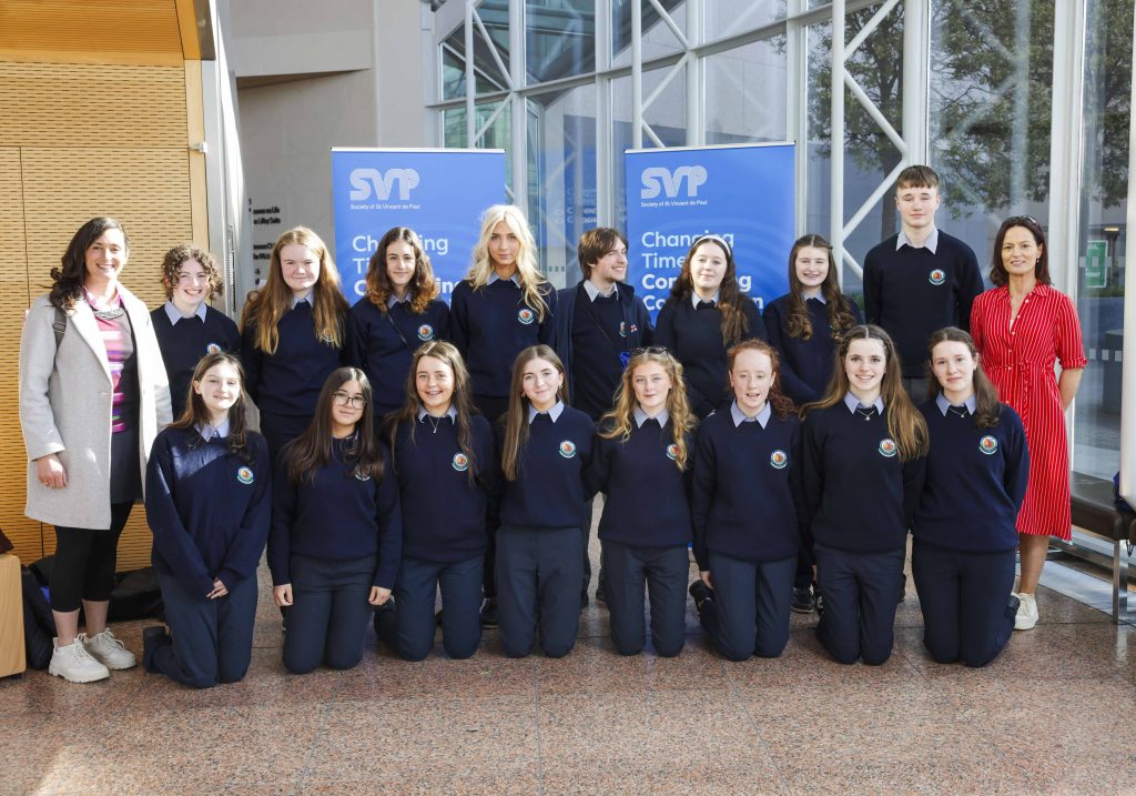 Galway Transition year students from Glenamaddy Community School with Niamh O’Flannagan (left) and Helen Lynn (right).